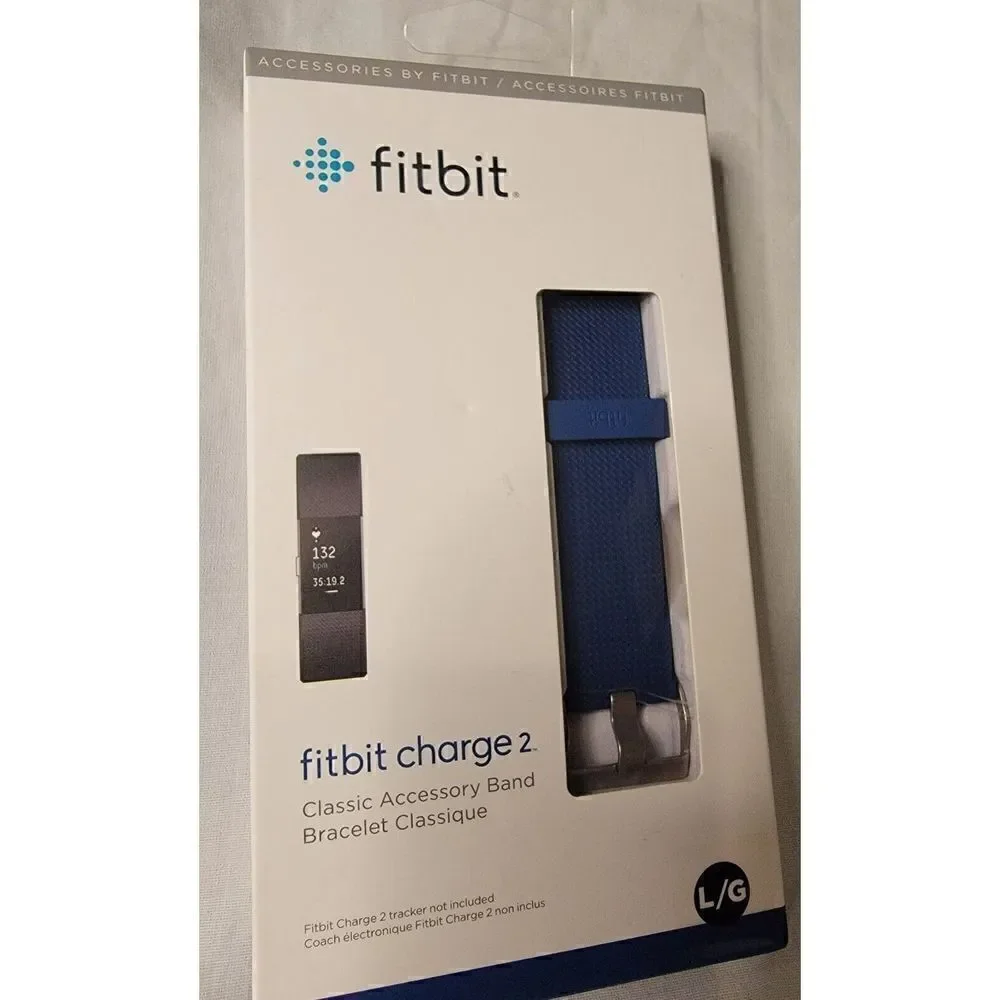 New Fitbit Classic Band for Charge 2 Fitness Activity Large Blue L/G